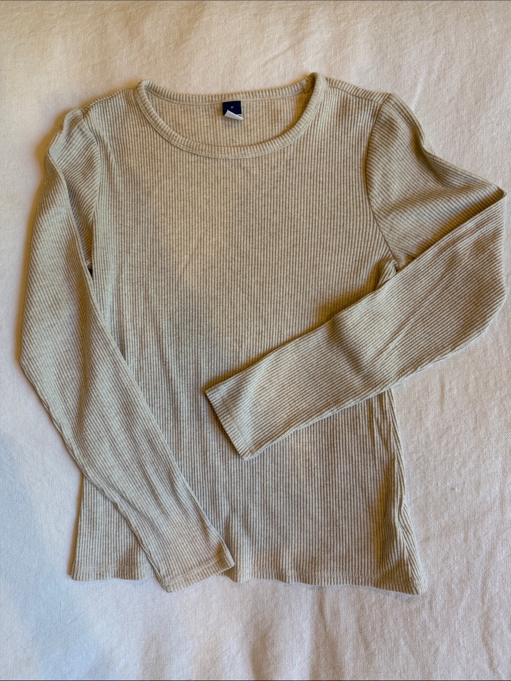 Old Navy Women's Ribbed Long-Sleeve Tee - Light Beige